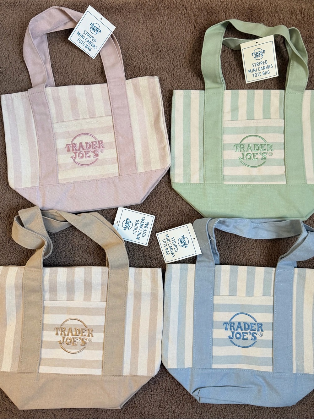 Trader Joe’s Tote Bags - Striped Mini Canvas